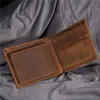 Wallets Retro Men Wallet Genuine Leather Male Mini Purse Hoder With Coin Pocket