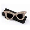 Óculos de sol Mulher de óculos de sol 2022 Luxo Rhinestone Gato Eye Olhe Glasses Sunglasses Marca de luxo Tons para mulheres Oculos G230214