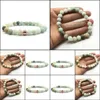 Beaded Strands Pretty Natural Stone Bracelets Amazonite Bracelet Mala Beads Psera Reiki Jewelry For Women Men Beaded Drop Delivery Dh07J