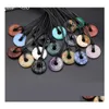 Hangende kettingen 18 mm grote gat kralen ketting natuursteen rozenkwarts blauwe turquoises voor vrouwen maken doe -het -zelf party cadeau drop deliv dhowg