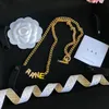Niemals verblassen Stempel Luxus-Designer-Anhänger-Halsketten Designer-Edelstahl plattierter Buchstabe für Frauenschmuck ohne Box