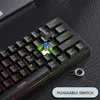 Teclados 61 chaves 60% mini teclado mecânico de jogos RGB Hotswap Tipo-C teclados para jogos com fio Ergonomia PBT Keycaps para Gamer T230215