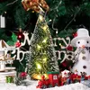 Décorations De Noël 4 Pcs Ornements De Bureau Mini Petit Pin Avec Des Bases En Bois Pour Xmas Holiday Year Party Home Table Decor