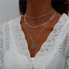 Pendant Necklaces Tenande Bohemian Multi Layered Necklace For Women Vintage Portrait Coin Star Moon Geometric Collier Collares