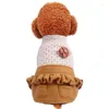 Hondenkleding schattige puppy kleding mode witte wollen rok fit klein kat huisdier alle seizoenen kostuum kleding jurken