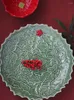 Ciotole Chubby Meijia Ordine di esportazione Layout natalizio Piatto ciotola in ceramica sottosmalto dipinto a mano con bacche di agrifoglio