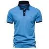 Męskie koszule Summer Męska koszula 2023 Polka Dot Polo Shorts krótkie rękawowe odzież męska odzież Business Business Streetwear