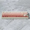 Teclados gradiente rosa keycaps perfil oem perfil retroiluminado zagueiro transparente pbt lateral/top print keycaps para gk61 68 87 104 teclados mecânicos T230215