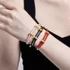 Rostfritt st￥l tr￥dstr￤ngar p￤rlband armband lycklig armband armband femme fl￤tat rep justerbara smycken v￤nskap g￥vor