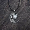 Pendant Necklaces Crescent Moon Wicca Wolf Necklace Pagan Talisman Jewelry For Women Man