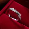 Обручальные кольца изящный женский белый кристалл тонкое кольцо простое серебряное цвет любовь к женщинам