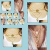 Pendant Necklaces Women Men Modern Dainty Arrow Char Gold Charms Plated Chain Long Drop Delivery Jewelry Pendants Dhkhi