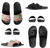 2023 Classic slippers Women Men Sandals Quality Fashion Black Floral Flowers Canvas Green Flowers Web Rubber Slide Slippers Luxury Designer Summer Sandals
