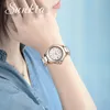 腕時計のファッションの女性時計ローズゴールドレディースブレスレットウォッチリロジュミュージャークリエイティブウォータープルーフクォーツウォッチフォー女性230215