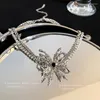 Anhänger Halsketten Schmetterling Intarsien Kristall Doppelschicht Kette Halskette Mode Temperament Kragen Luxus Großhandel