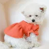 犬のアパレル冬のペット服暖かいドレスプリンセスプリンセスプリンセスドールカラーフラワーウールウールスカートコールドチュチュコート小さな犬用