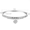 Bracelet en acier inoxydable 316L pour femmes, cristal scintillant, marque glacée, bijoux, vous attend pour toujours, breloque en forme de cœur