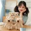 Stuffed Plush Animals 2035Cm Teddy Bear Doll Toys Girl Backpack Decorated With Cute Pendant Bears Key Chain Tshirt Back Drop Deliv Dhfyq