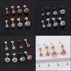 Bâton Boucles D'oreilles Hommes Titane Médical Taille 3/4/5 / 6Mm Étoile Cristal Cartilage Boucle D'oreille Oreille Piercing Top Corps Bijoux Hommes Drop Delivery Dhxo4