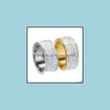 Anillos de racimo Fabricantes Venta al por mayor Europa y América Moda Fiverow Diamante Acero inoxidable 304 Anillo Personalidad Pareja Salvaje Dr Dh2H7