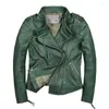 Women's Leather Womens Genuine Jacket Real Sheepskin Motorcycle Jackets Coats Casual Slim Green Autumn Winter Jaqueta De Couro Clothes