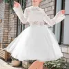 Skirts 65cm 6 Layer Puffy Skirt Bowknot Belt Bridesmaid Net Yarn Midi Lolita Tulle-Skirt Elegant Pleated Ballet