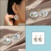 Charm Shell Stud Earrings For Women Statement Pendientes Trendy Jewelry Flower Charms Drop Delivery Dhlh9