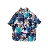 Мужские повседневные рубашки ретро -цветочные мужчины, женщины, летняя японская гавайская рубашка хараджуку светлый цвет красивой уличной одежды Камисы