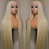 Inch 613 Honey Blonde Color 13x4 Lace Front Human Hair Wigs For Women Brazilian Bone Straight Transparent Frontal Wig