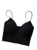 Kvinntankar 2023 Ladies Camisole Slim Fit Sexig Stretch BH med bröstkuddar Croped Navel Short Tube Top V-Neck Tops