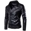 Erkek ceket motosiklet pilot deri ceket moda marka erkekler tasarımcı punk rüzgar eğik fermuar tasarım erkekler deri ceket ceket 230215