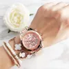 Armbandsur Luxury Rose Gold Womens Watches Top Brand Quartz Watch for Women mode rostfritt stål damer Wristatch Reloj Mujer Relogio 230215