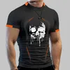 T-shirts pour hommes hommes Fitness entraînement respirant à manches courtes vêtements à séchage rapide homme sport T-shirts imprimés crânes cassés