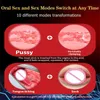 Sex Toy Massager Toys for Men Automatic Male Masturbator Cup 3d Realistic Vagina Mouth Sucking 10 Vibration Mode Pocket Pussy Blowjob Machine