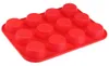 Strumenti per torte Stampo in silicone Muffin Cup Bakeware 12 Teglia Stampi per cupcake Accessori da cucina di grado Rosso