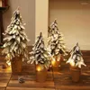 Decorações de Natal Mini Árvore 27/33cm Cedar White Pines Decoração de Desktop Decoração de Xmas da mesa da casa Ornamentl 2023 Navidad