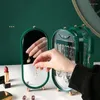 Bolsas de cosméticos caja de almacenamiento de joyería de escritorio pendientes joyas multicapa a prueba de polvo organizador de cajas multifunción