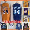 34 Shaquille ONeal 32 Retro Basketball Jersey Shaq White Blue Yellow Mens Stitched Mens Jerseys Throwback