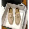 Loropiana desiner buty online wygodne płaskie letnie LP skórzane mokasyny damskie angielskie fasolę pojedynczy retroaqrn na jedno stóp