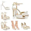 2023 Stilista Sacora Sandali Scarpe Perle Pelle bianca Donna Sera Tacchi alti da sposa Designer Lady Pumps Scarpe da sposa per feste