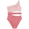 Childrens Un hombro Vest Slim Dos piezas Fit Pieceuit Swimsuit Girls Banded