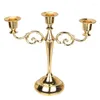 Kerzenhalter, 3 Kerzen, Metallkandelaber, hoher Halter, Ständer für Hochzeitsveranstaltungen (Gold)