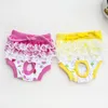 Chien Vêtements S-XL Fleur Pet Physiologique Pantalon Couche Sanitaire Femelle Menstruation Short Culotte Sous-Vêtements Brève Combinaison Pour Chiens