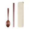 Наборы посуды 3PCS/SET Outdoor Wooden Nice Gift for Travel Lunch Set STATREAR HATERWAON SPOON FORK КОЛОШЕНТЫ