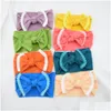 Hårtillbehör Solid Nylon Bows pannband pom för barn flickor huvudbonad baby turban hårband barn släpp leverans moderskap dhsje