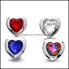 Charms Simple Heart Rhinestone Snap Button Women Jewelry Findings 18Mm Metal Snaps Buttons Diy Bracelet Jewellery Wholesale Drop Del Dhpeh