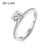 Side Stones S925 Wedding Engagement Ring Luxury 1 925 Sterling Silver Rings for GRA証明書FINE JEWELRY 230214