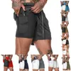 Mens Designer Shorts Ver￣o New Fitness Men's Short-camada dupla 2 em 1 Cal￧as de exerc￭cio de corrida