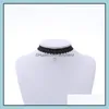 Chokers cezalandırıcı kolye panents pantents mücevher vintage dantel gotik rhinestone elmas kolyeler diler dh5de dh5de