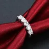 Anéis de casamento Garilina Fashion CZ Ring for Women Bands Bands Anniversary Silver Color Fille AR2163